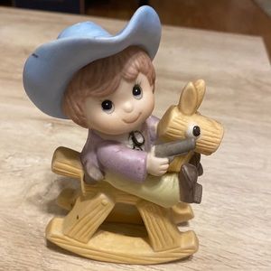 Homco boy on rocking horse figurine